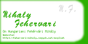 mihaly fehervari business card